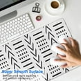 thumbnail image 4 of Long Mouse Pads for Desk,White Geometric Diamond Chevron Pattern Desk Mats on Top Of Desks, Desk Mouse Pad Extra Large with 3mm Non-Slip Base and Stitched Edge for Gaming,Office,Work,Home 35.4"x15.7", 4 of 6