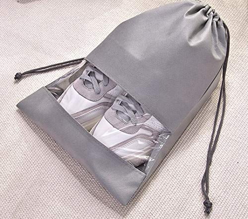 atorakushon Non Woven Fabric Shoe Cover Travelling Storage Bag Footwear Wardrobe Organizer Pouch Pack of 24 Grey