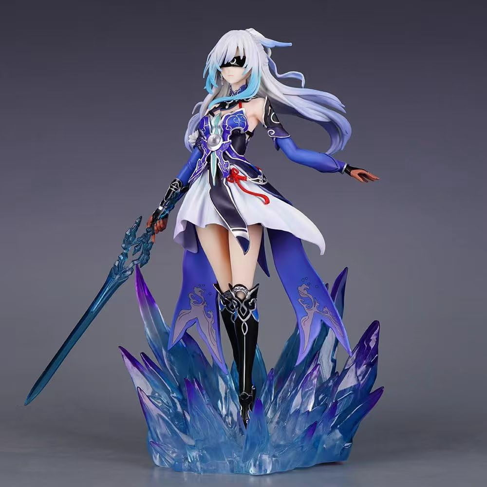 Honkai Impact 3 JingLiu Figure Replacement Eye Mask JingLiu Figurine 29cm/11.4inch Handmade PVC Anime Character Model Statue Collectible Craft Gifts