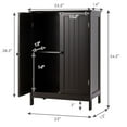 thumbnail image 3 of Topbuy Bathroom Storage Cabinet with Double Doors Wooden Cupboard Shoe Cabinet Brown, 3 of 5