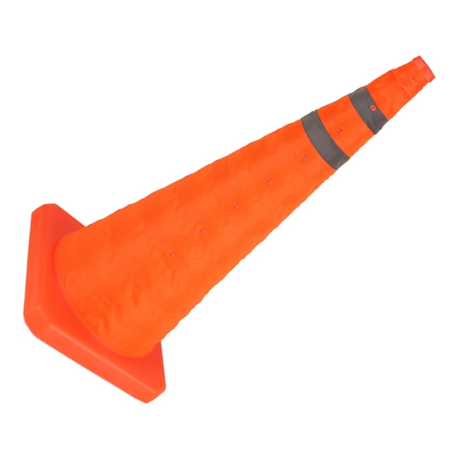 Cono de tráfico de seguridad plegable, cono reflectante con diseño telescópico y base reforzada, para estacionamiento en cartera, práctica de conducción