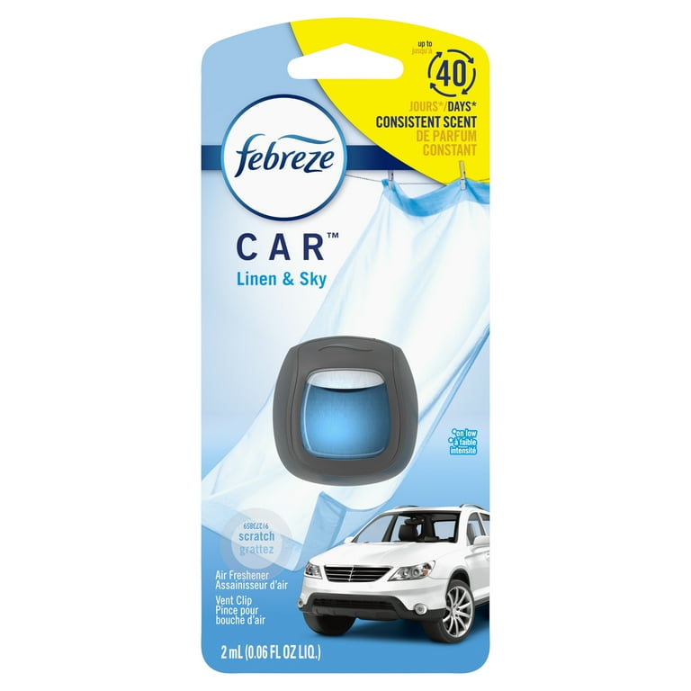 Febreze Car Vent-Clip Air Fresheners - 4 Pack (Linen & Sky)0.06 FL.OZ
