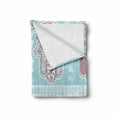 thumbnail image 2 of Hamsa Soft Flannel Fleece Throw Blanket, Bohemian Style Pattern with Open Hamsa Hands Ornate Mandala Theme Art Boho Print, Cozy Plush for Indoor and Outdoor Use, 50" x 60", Blue Pink, by Ambesonne, 2 of 6