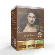Herbishh Hair Color Shampoo for Gray Hair, Men & Women, Travel Size, 10+1 Pack (Light Brown 30 ml)