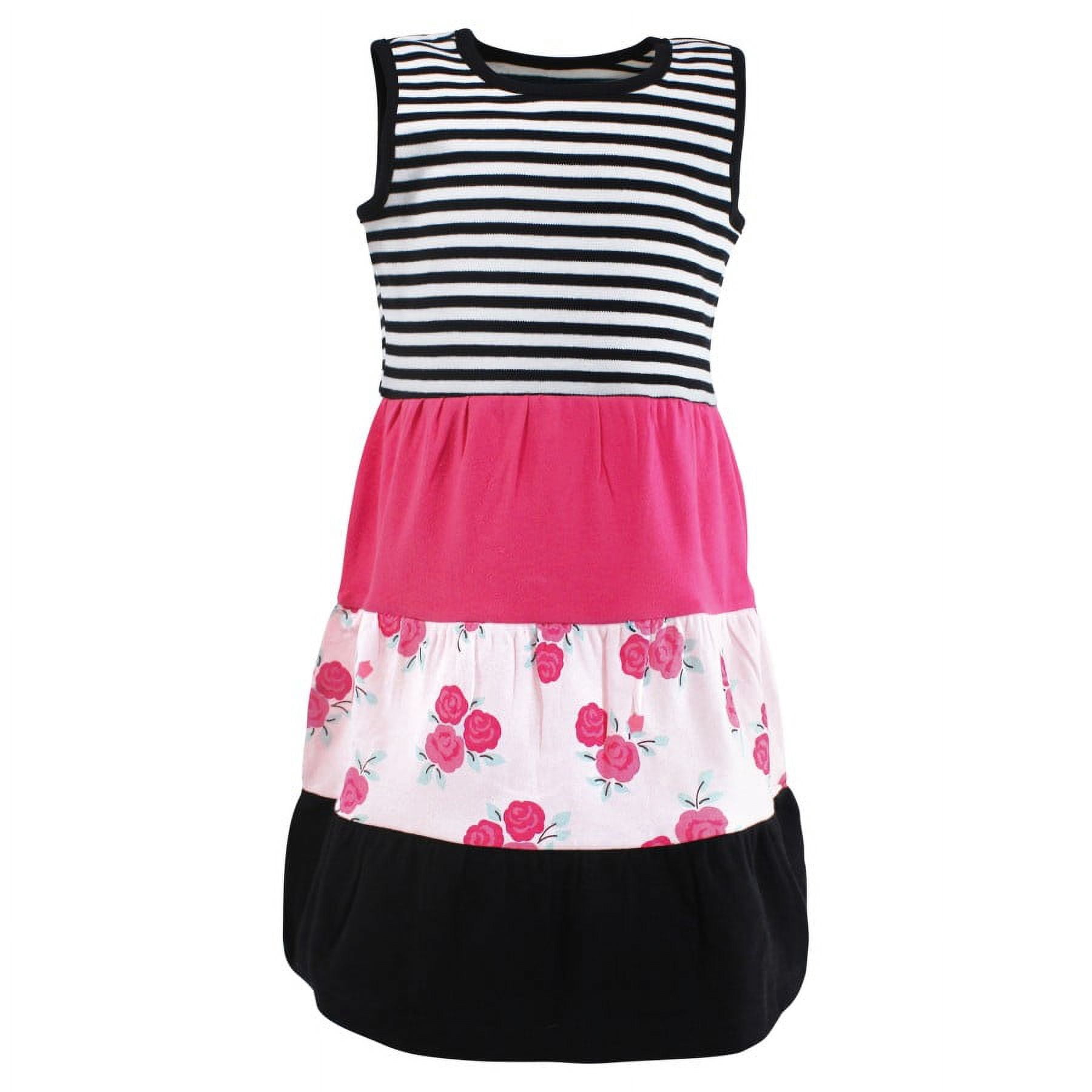 Hudson Baby Infant and Toddler Girl Cotton Dresses, Pink Black Roses, 14 Years