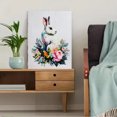 thumbnail image 5 of UXIEQU White Rabbit Colorful Flowers Canvas Print 15.75x11.81 Inches, 5 of 8