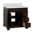 thumbnail image 3 of Westminster 36" Bathroom Vanity with Chocolate Cabinet and Carrara Marble Top, 3 of 7