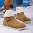 thumbnail image 6 of Eltusu Women Winter Snow Boots, Windproof PU Warm No Slip Mid-Calf Boots Brown Size 5.5, 6 of 9