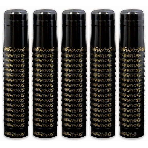 BLACK/GOLD GRAPES PVC SHRINK CAPSULES 100 Pack