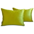 thumbnail image 1 of Funda de cojín lumbar decorativa HomeCentric, color chartreuse, paquete de 2, 50 x 65 cm (20 x 26 pulgadas), funda de cojín rectangular lisa de satén, estilo moderno - Chartreuse Slub Satin, 1 of 5