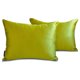 thumbnail image 1 of Funda de cojín lumbar de lujo HomeCentric, color chartreuse, paquete de 2, 35 x 50 cm (14" x 20"), funda de cojín rectangular de satén liso, estilo moderno - Chartreuse Slub Satin, 1 of 5