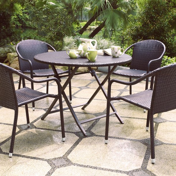 Crosley Furniture Palm Harbor 5 Piece Wicker Patio Dining Set Walmart
