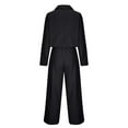 thumbnail image 7 of Scyoekwg Womens Sweatsuits 2 Piece Set Fall Outfits Short Long Sleeve Tops Wide Leg Pants 2 Casual Matching Outfits Fashion Two Piece Set Tracksuit (Black,L), 7 of 7