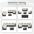 thumbnail image 4 of POTEBAN 7 Pieces Patio Conversation Set, Outdoor Black PE Wicker Sectional Sofa for Backyard Garden, Off-white, 4 of 9