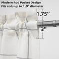 thumbnail image 3 of DriftAway Kitchen Curtains Striped Tier Linen Short Curtains Windowpane Plaid Cafe 24 Inch Length for Living Room Bathroom Chris Farmhouse Rustic Rod Pocket 2 Panels Gray, 3 of 8