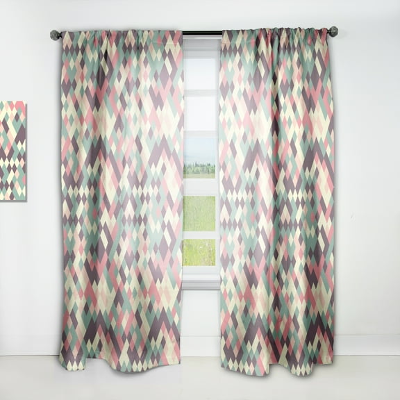 Designart 'Square Retro Design IV' Mid-Century Modern Curtain Panel