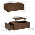 thumbnail image 3 of HOMCOM Lift Top Coffee Table with Drawer, Hidden Compartment, 3 of 10