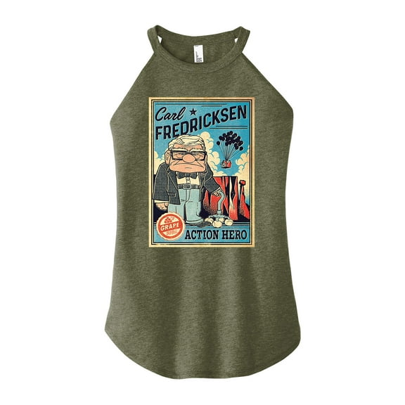 Up - Carl Action Hero - Juniors High Neck Tank Top