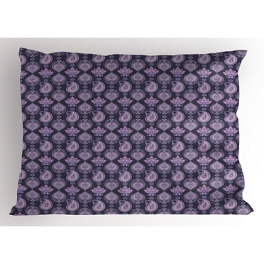 Ambesonne Paisley Pillow Sham, Vintage Floral Oriental, 26" X 20", Eggplant Lavender