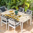 thumbnail image 2 of Yellow Bees Gnomes Table Cloths for 4 Foot Rectangle Tables, Spring Floral Branches Pastoral Patio Waterproof Elastic Fitted Tablecloths, Washable Rectangular Table Cover for Camping, 2 of 8