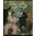 thumbnail image 2 of Jean-Louis Forain 12x14 Black Ornate Wood Framed Double Matted Museum Art Print Titled: The Orchestra (C. 1880), 2 of 5
