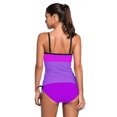 thumbnail image 3 of Maillot de Bain 2pcs Tankini Bleu Pourpre pour Femmes, 3 of 4