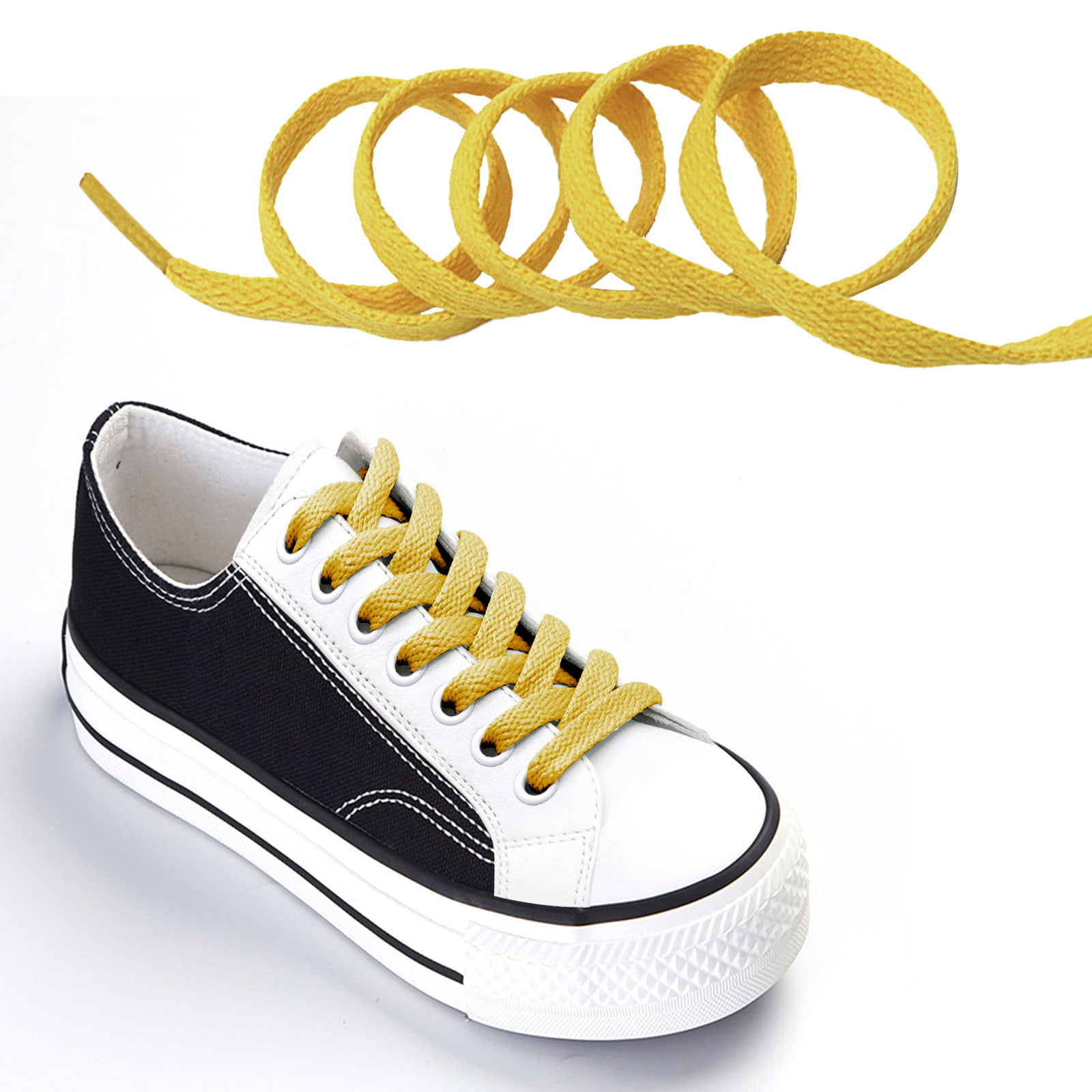 Flat 27,36,45,54,63" Athletic "Yellow" Sneaker Strings Shoelace 1,2,4,6,12 Pairs 