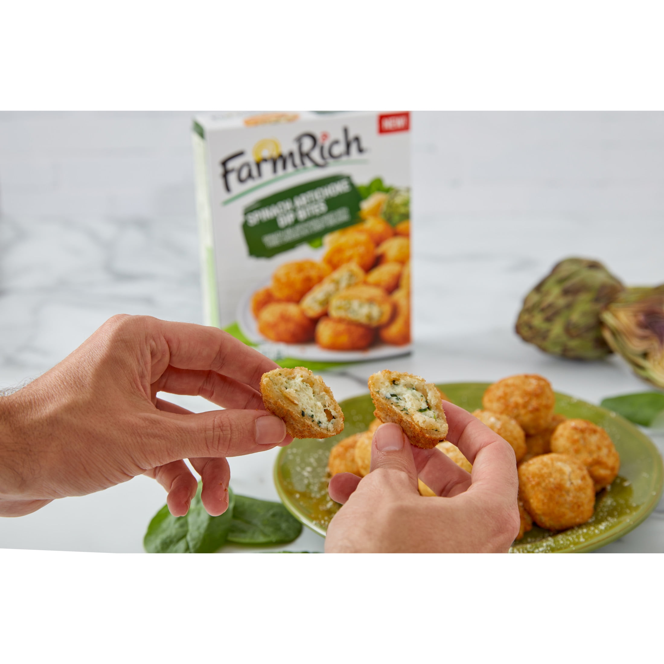 Farm Rich Spinach Artichoke Dip Bites, 14 oz (Frozen Snacks & Appetizers)