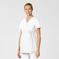 thumbnail image 3 of Wink WonderWORK Maternity Mock Wrap Scrub Top, White, 3X Womens Plus, 3 of 5