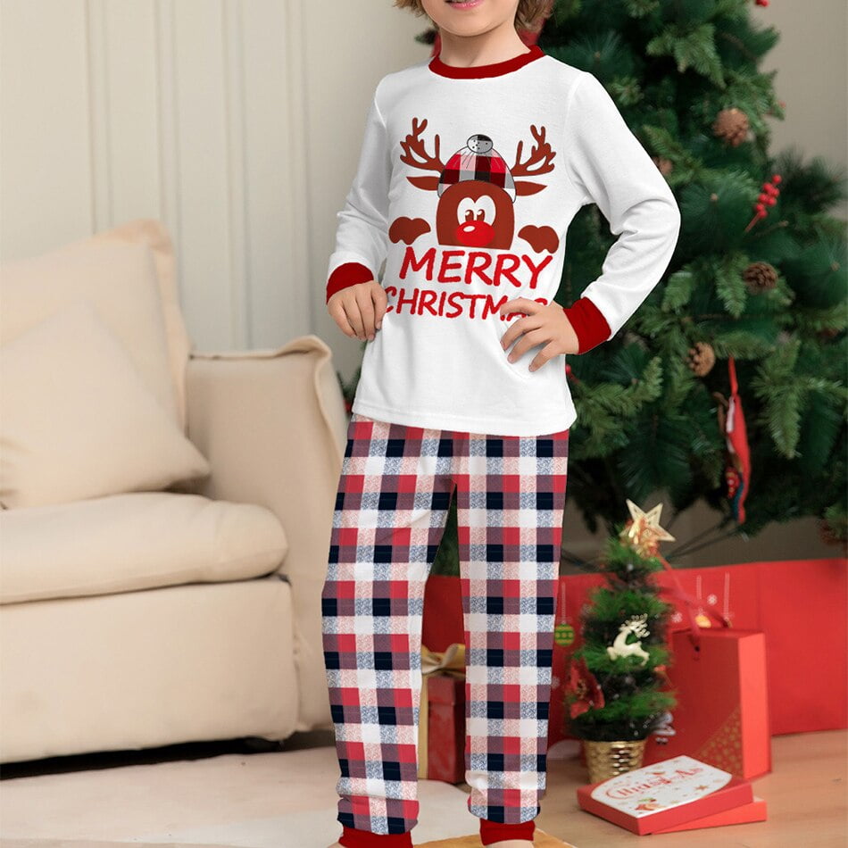 2023 famille noel pyjamas correspondant ensemble cerf adulte enfant bebe chien noel famille correspondant tenues famille pyjamas vetements Homewear Walmart