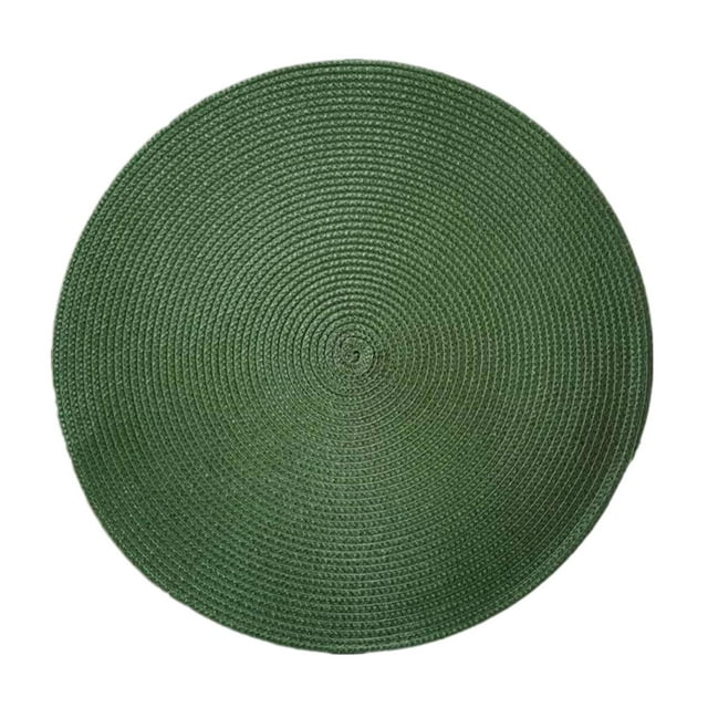 Matsuzay 6 unids/set manteles individuales redondos para juego de 6 manteles individuales tejidos trenzados verdes redondos resistentes al calor Mostrada