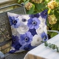 thumbnail image 5 of Purple Flowers Throw Pillow Cover Spring Pastoral White Floral Cotton Linen Cushion Cover Throw Pillow Case with Invisible Zipper for Couch Sofa Bed Chair Car 18x18 Inch, 5 of 9
