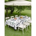 thumbnail image 4 of Outdoor Tablecloth with Umbrella Hole for Patio/Picnic/Party/Camping, Green Grey Botanical Waterproof Table Cloth Rectangle Table Cover Washable, Watercolor Spring Floral Summer Leaf (60"x 102"), 4 of 8