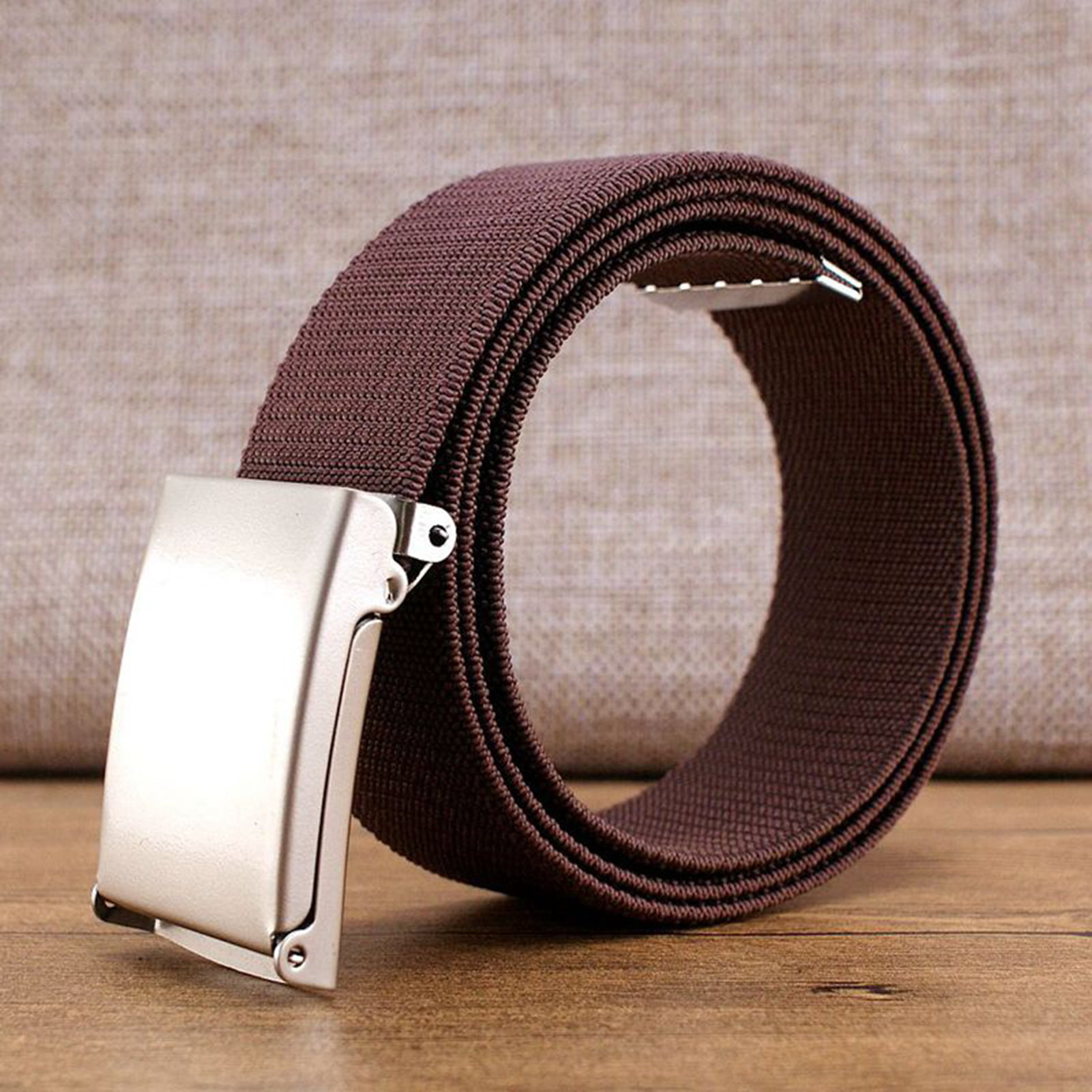 Easily for Belt Canvas (White) Web Belt Unbuckle Canvas Unisex Outdoor Frogued Canvas