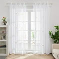thumbnail image 6 of ZOPZO Sheer Window Curtains, Faux Linen Embroidered, Linen, 52W x 84L Inch, Rod Pocket Drapes for Bedroom Living Room, 2 Panels, 6 of 9