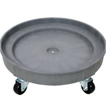 JERFIT Heavy Duty 900 lb Capacity Barrel Dolly Cart for 55 & 30 Gallon Drums, 5 Swivel Caster Wheels, Gray Plastic Platform