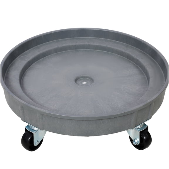 JERFIT Heavy Duty 900 lb Capacity Barrel Dolly Cart for 55 & 30 Gallon Drums, 5 Swivel Caster Wheels, Gray Plastic Platform