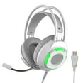 thumbnail image 1 of Ajazz AX120 - 7.1 Channel Stereo Gaming Headset Noise Cancelling Over Ear Headphones with Mic Bass Surround Soft Memory Earmuffs 50mm Drivers White, 1 of 7