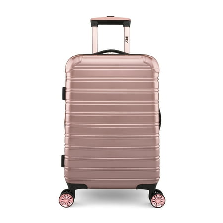 iFLY Hardside Fibertech Luggage 20" Carry-on Luggage, Rose Gold
