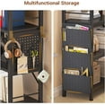 5Tier Corner Bookcase with Storage Bag and Pegboard, Industrial