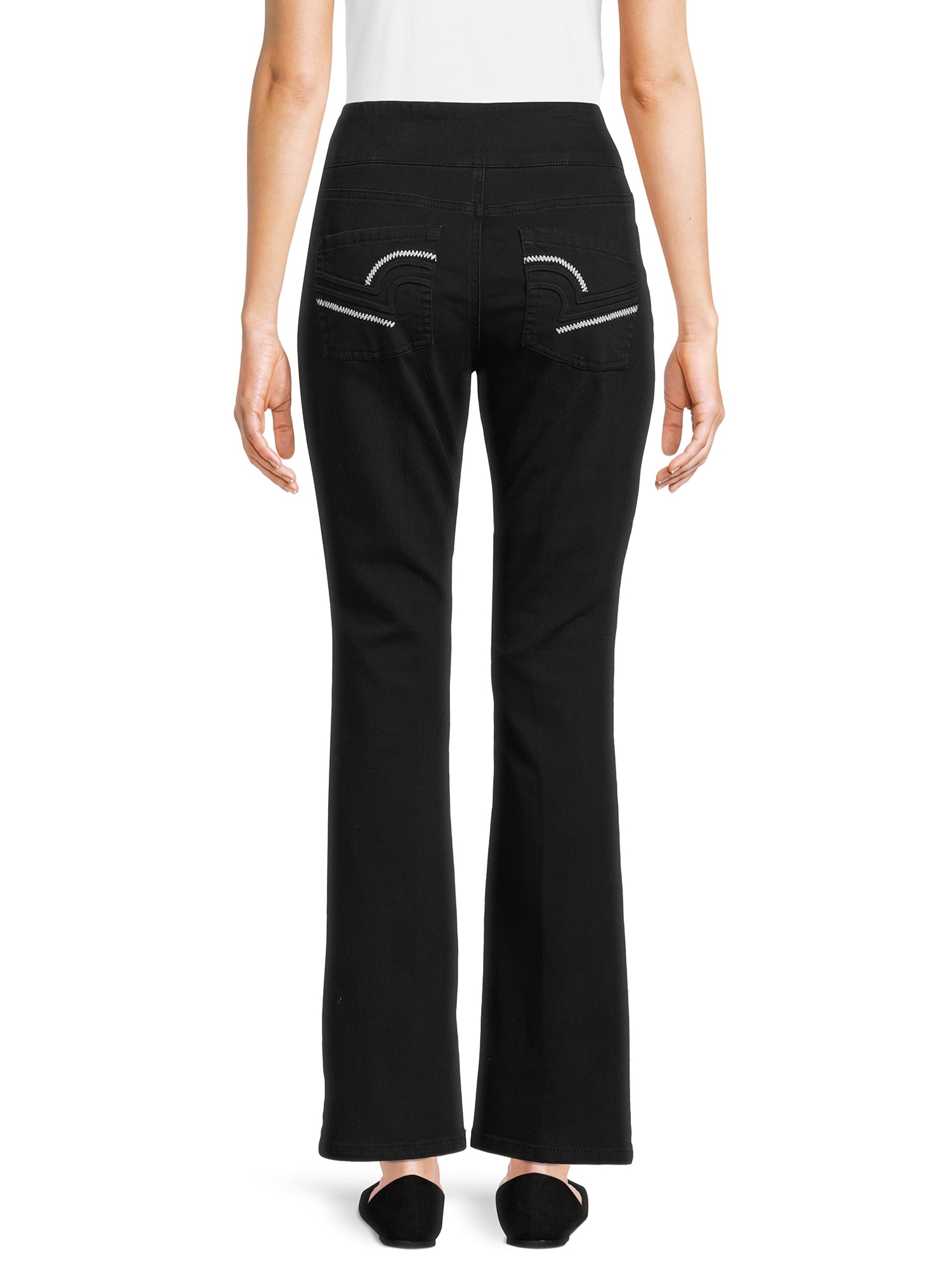 The Pioneer Woman Pull On Embroidered Bootcut Jeans, 32” Inseam, Sizes XS-3X, Women's and Women's Plus