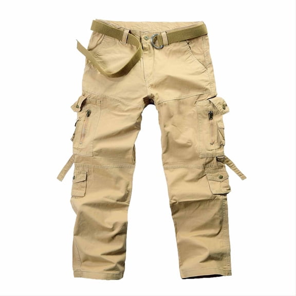 Blmnix Low Rise Mens Pants Travel Pants Hiking Pants Baggy Cargo Jean Long Straight-Leg Yellow Mens Pants Casual,32