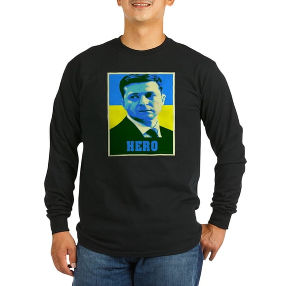 CafePress - Ukrainian President Zelenskyy Long Sleeve T Shirt - Long Sleeve Dark T-Shirt