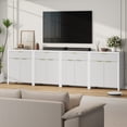 thumbnail image 4 of Aufeile Fluted Sideboard and Buffet, Accent Storage Cabinet with Adjustable Shelf for Dining room, Kitchen, Living room, White, 4 of 9