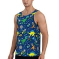 thumbnail image 2 of Xecao Dinosaur In Space Men's Tank Top Workout Quick Dry Sleeveless Gym Jogging Muscle Shirts Summer Swim Beach Tops, 2 of 9