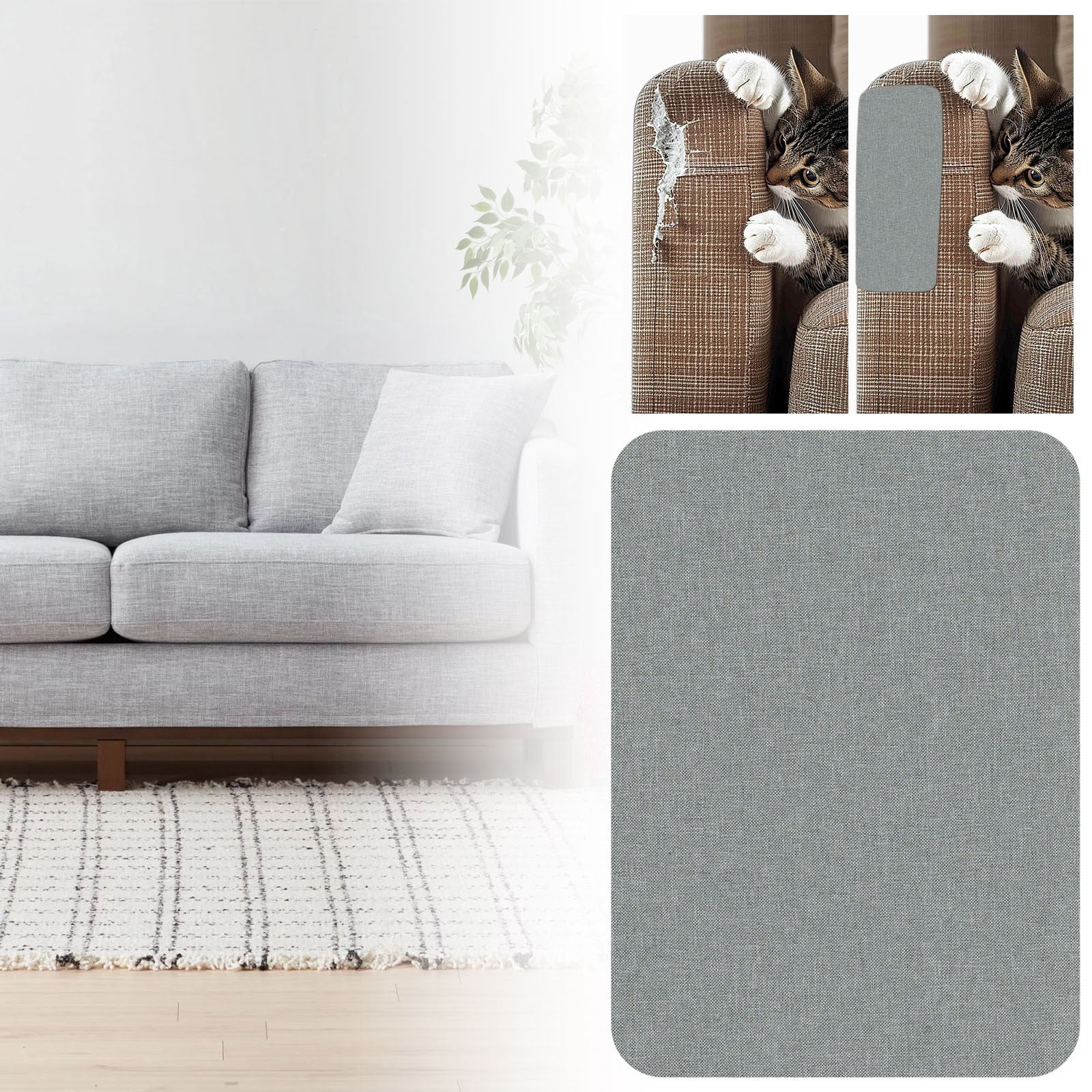 1Pc Couch Patch Repair Fabric,Canvas Repair Patch,Self-Adhesive Microfiber Patches,Quick Fix Sofa Chair Car Seat,Furniture,Upholstery Repair Kit,for Sofas Bags Furniture Car Seats,8''x11''(Grey3)