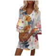 thumbnail image 1 of Robes d'Été à Fleurs Grande Taille pour Femmes Robe Boho Décontractée 1X-4X, 1 of 5