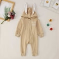 thumbnail image 2 of Toddler Romper Easter Boys Girls Baby Jumpsuit Bunny Style Zipper Hooded Climbing Clothes Baby Boy Onesies Khaki 3 Months-6 Months, 2 of 7
