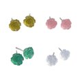 thumbnail image 4 of Qarigey Pendientes con forma de flor de 2 piezas, joyería rosa, accesorio de moda para niñas, pendientes dulces, plateada para boda Ropa, zapatos y accesorios Miscelánea Rosa, 4 of 6