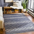 thumbnail image 4 of Hauteloom Bunclody Jute Living Room, Bedroom Area Rug - Bohemian, Transitional - Navy, Peach - 5' x 7'6", 4 of 8